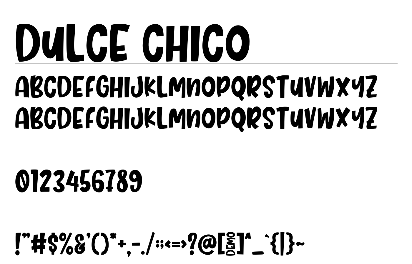 Dulce Chico Font preview