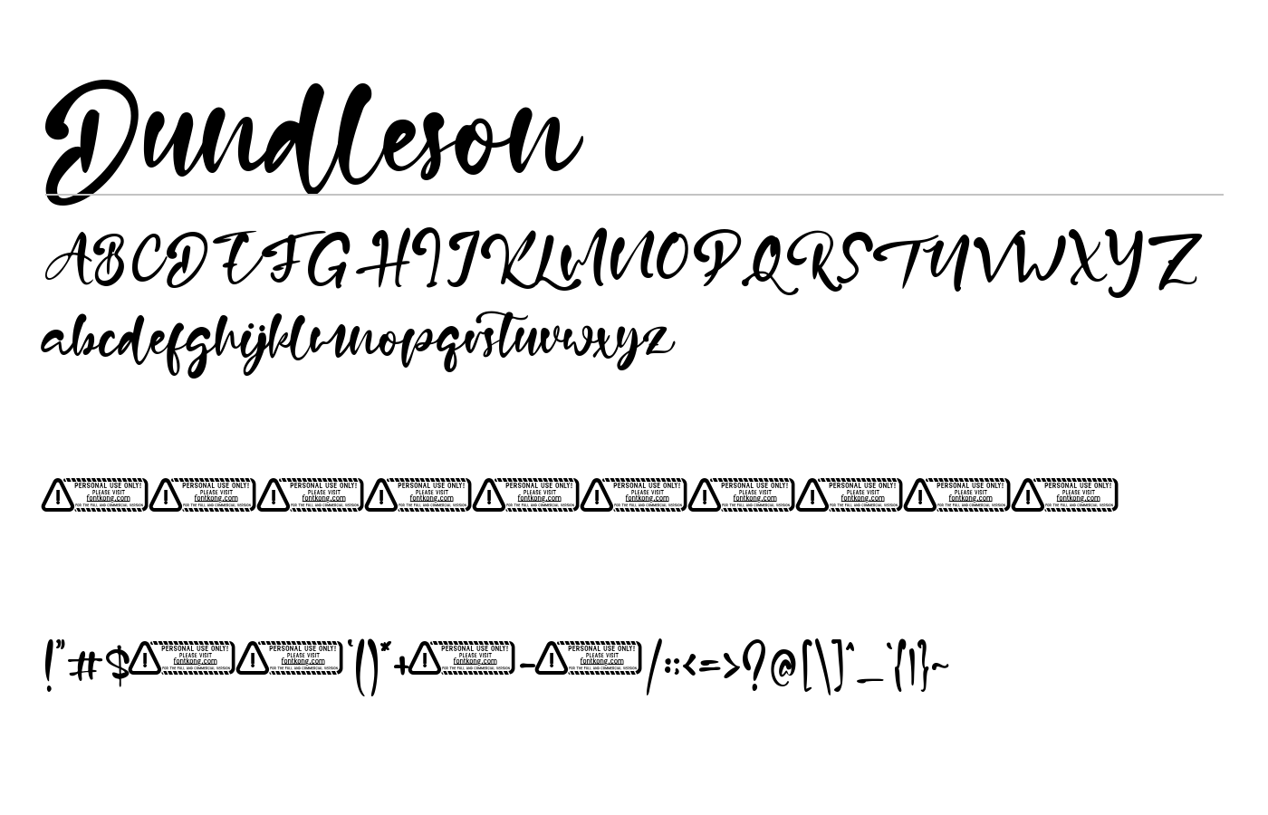Dundleson Font preview