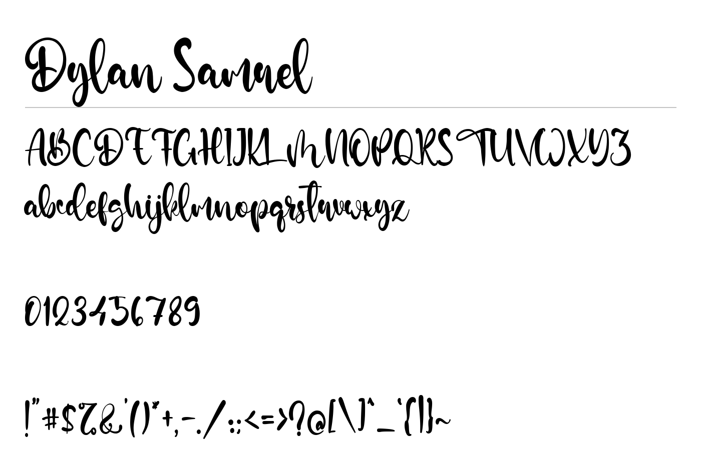 Dylan Samuel Font preview
