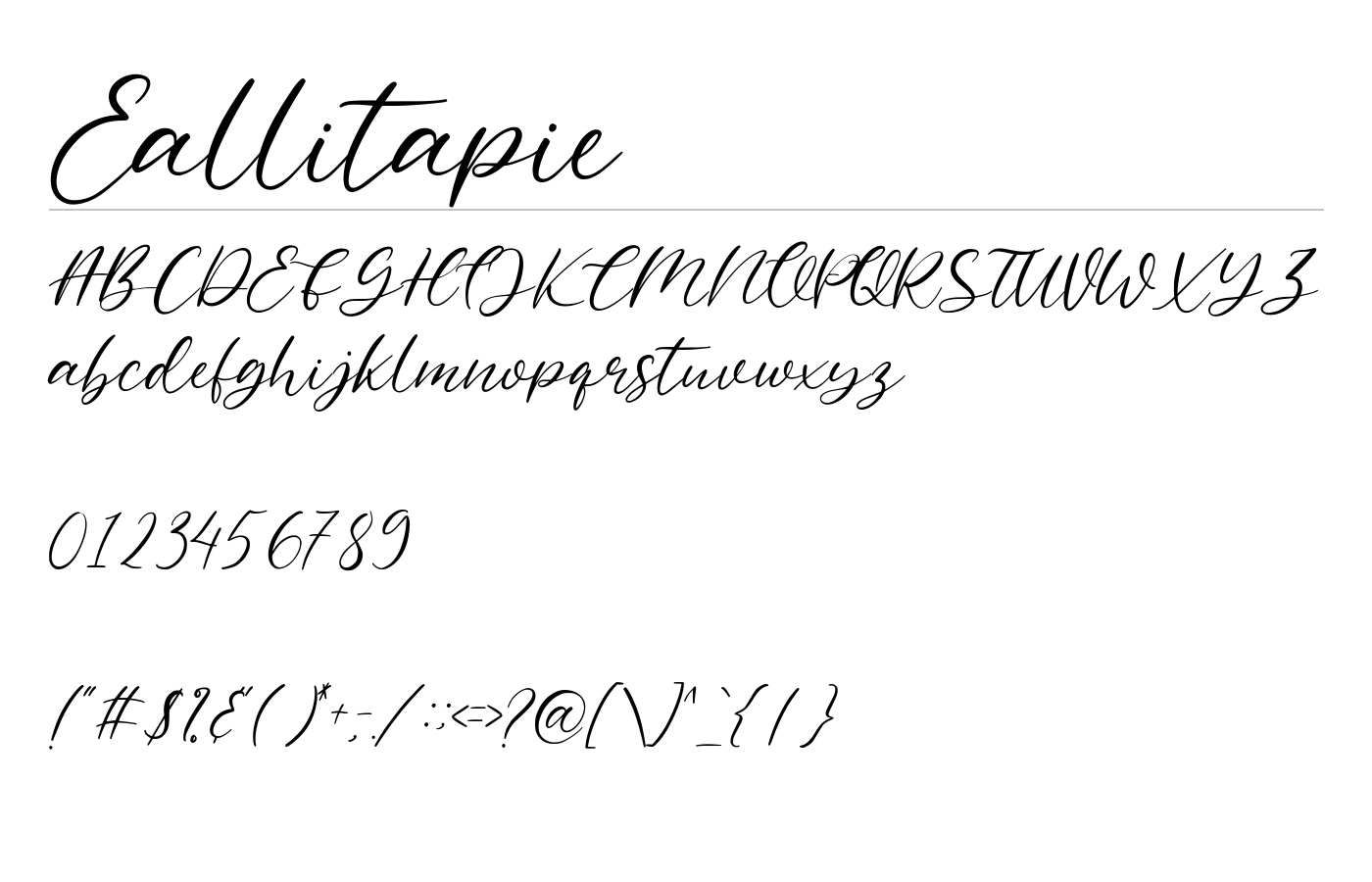 Eallitapie Font preview