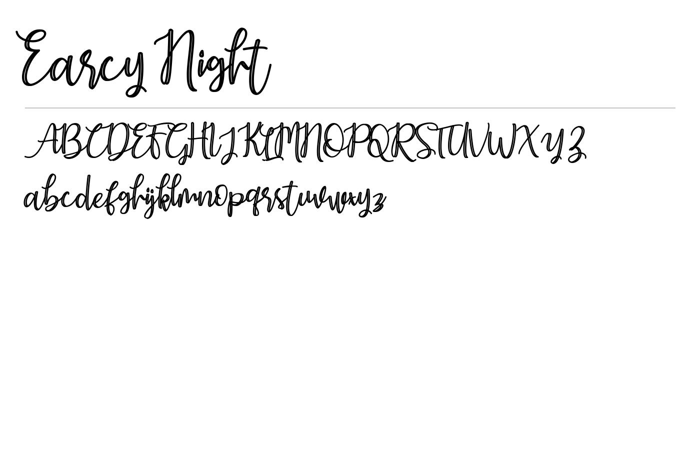 Earcy Night Font preview