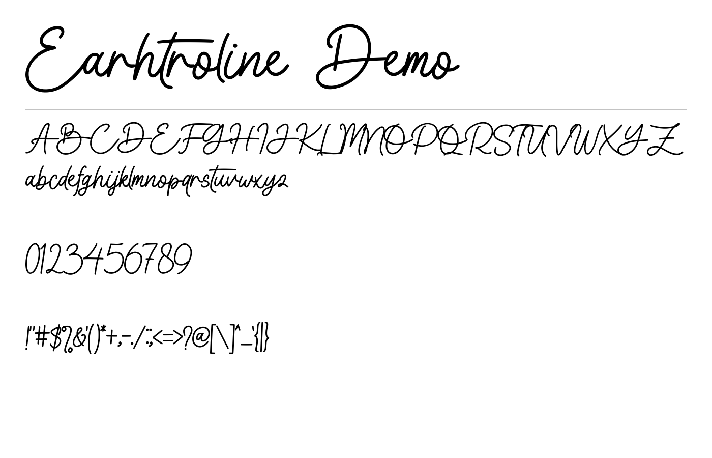 Earhtroline Font preview