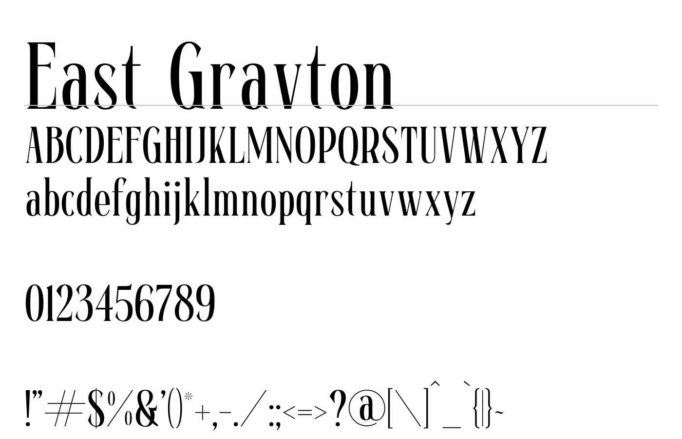 East Gravton Font preview