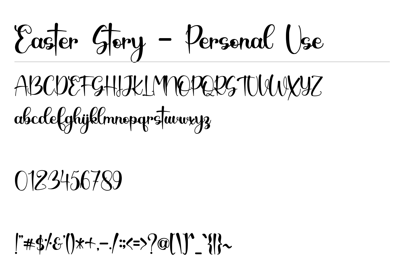 Easter Story Font preview
