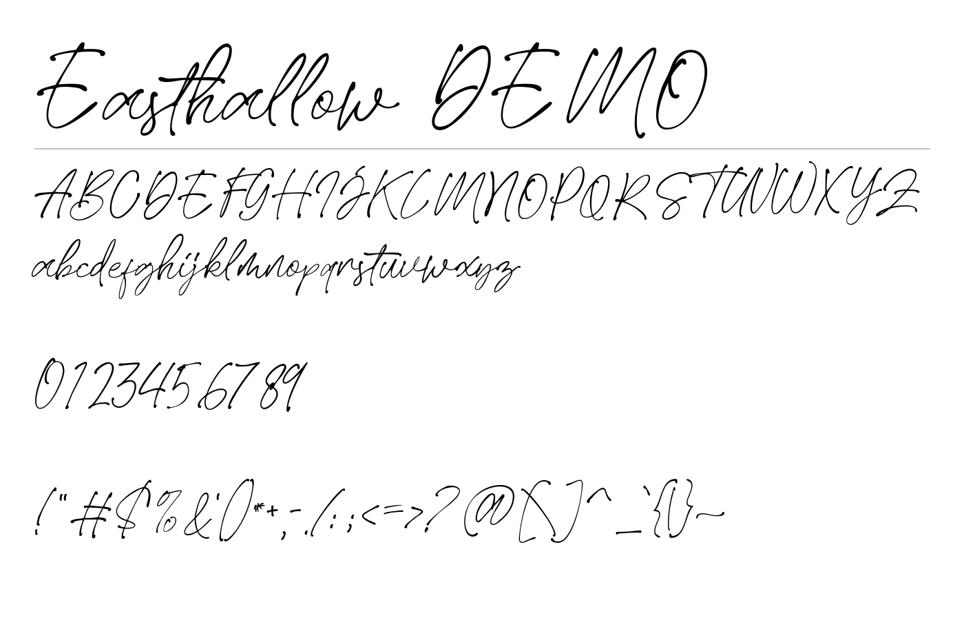 Easthallow Handwritten Font preview