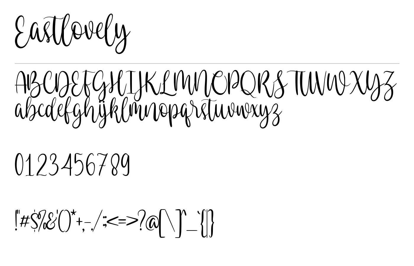 Eastlovely Font preview