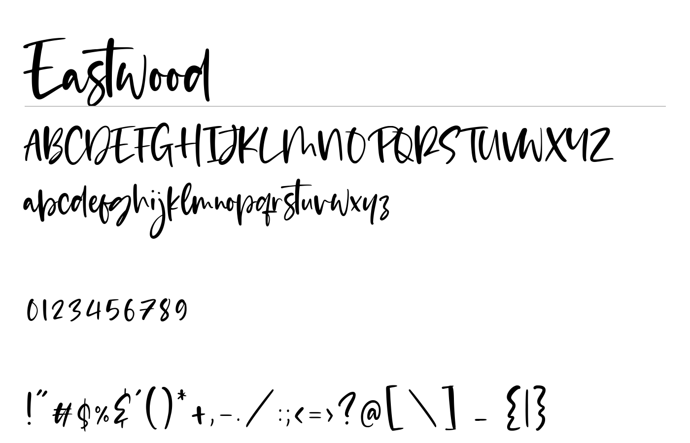 Eastwood Stylish Bold Script Font preview