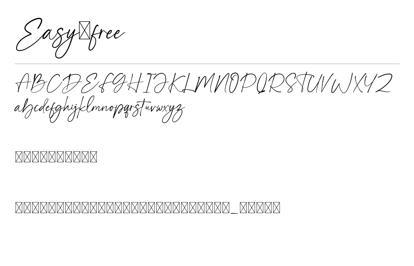 Easy Signature Font preview
