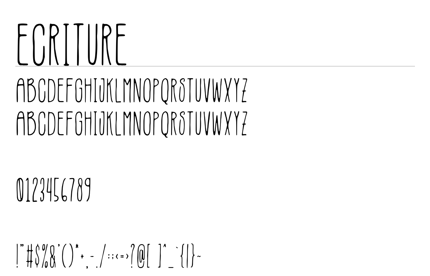 Ecriture Font preview