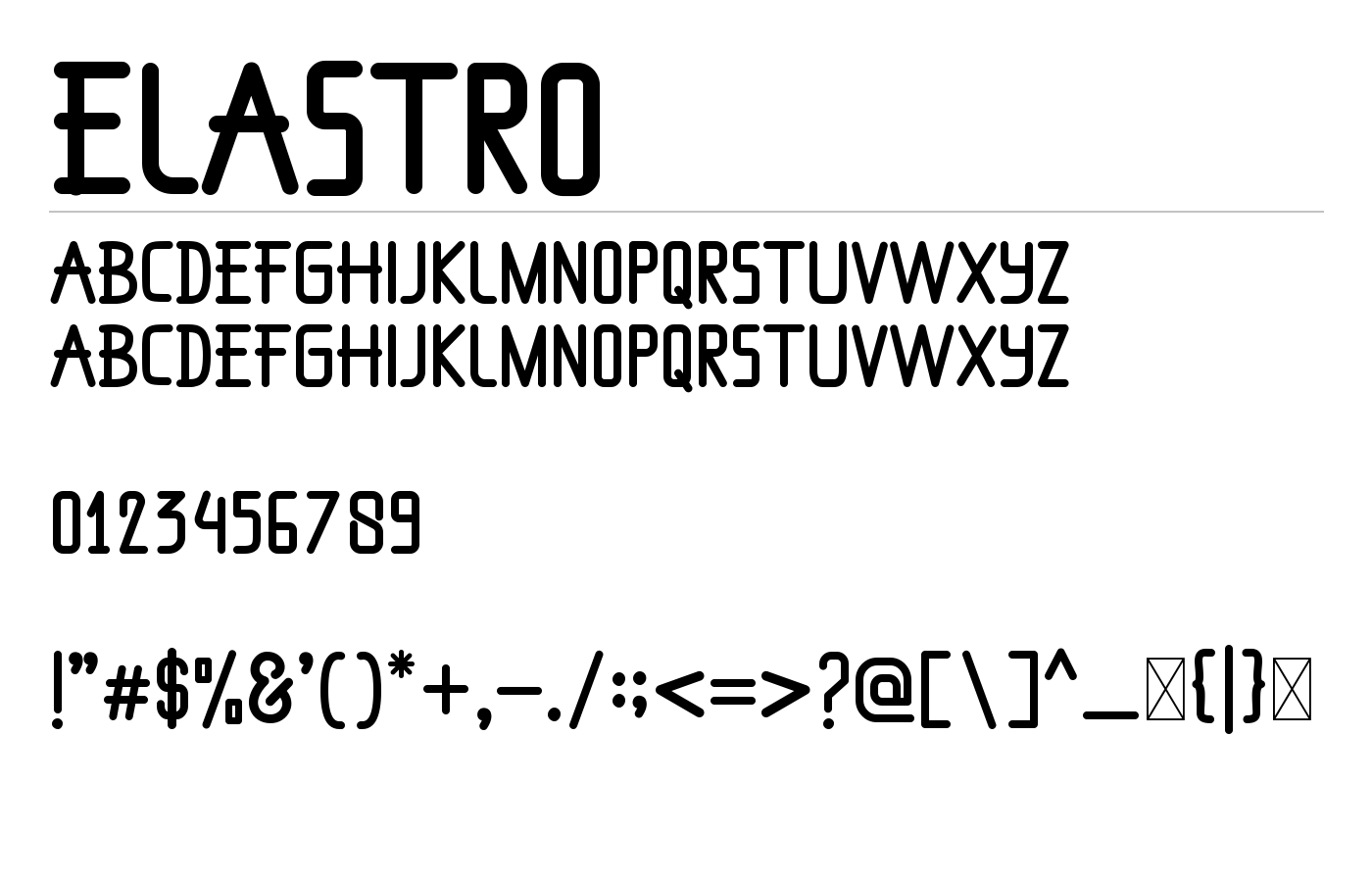 Elastro Font preview