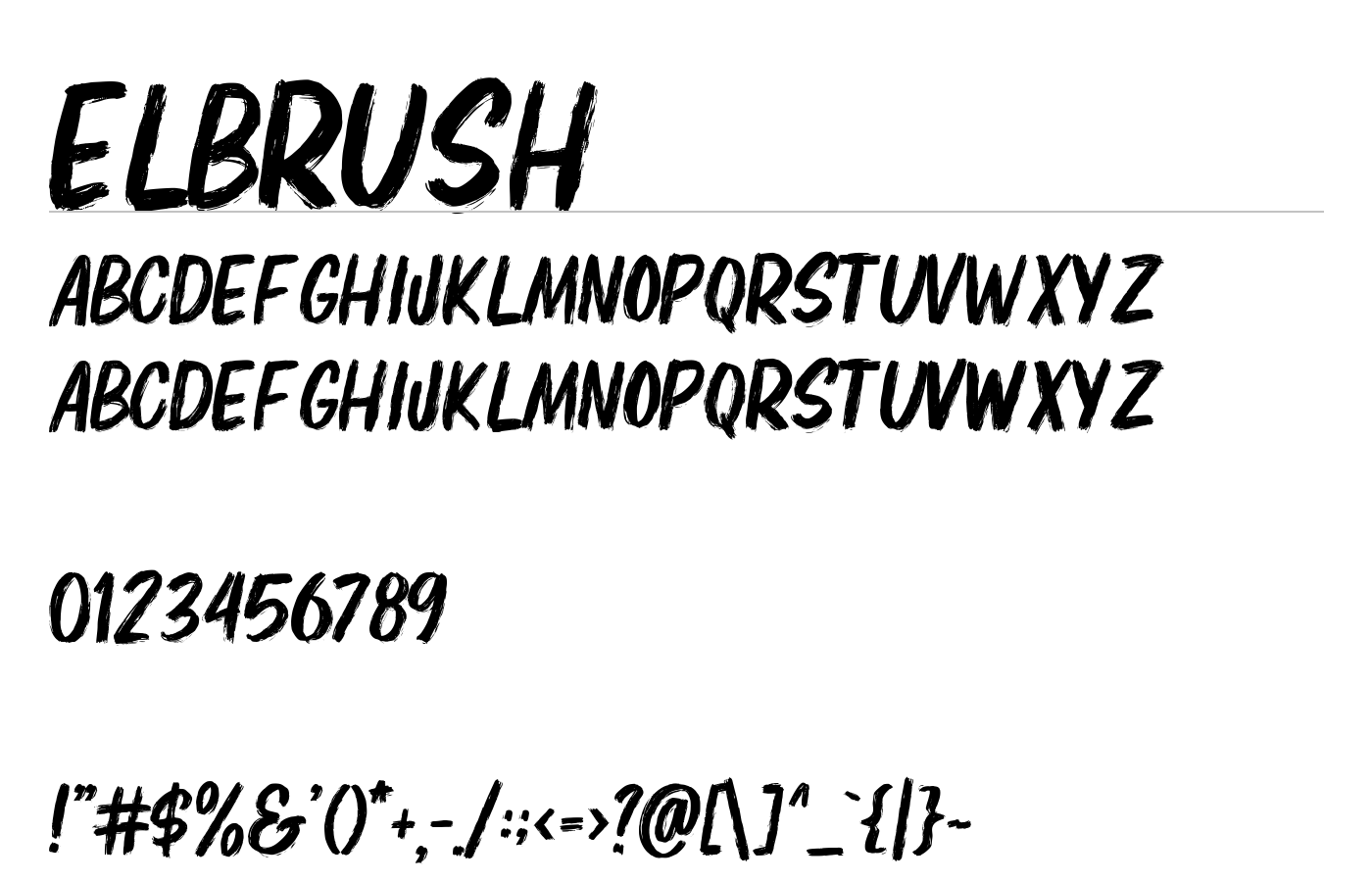 Elbrush Font preview