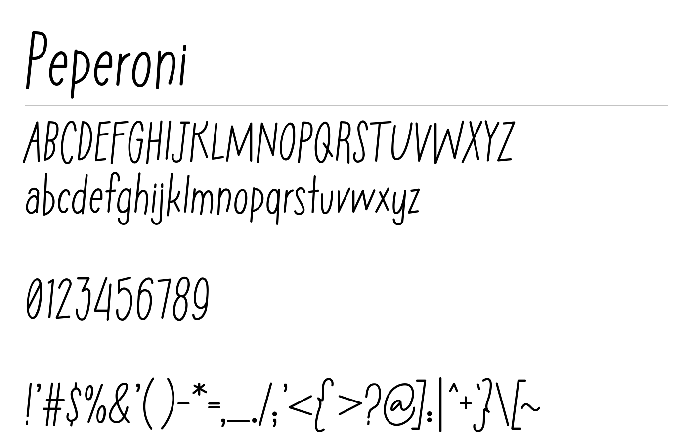 Peperoni Font preview