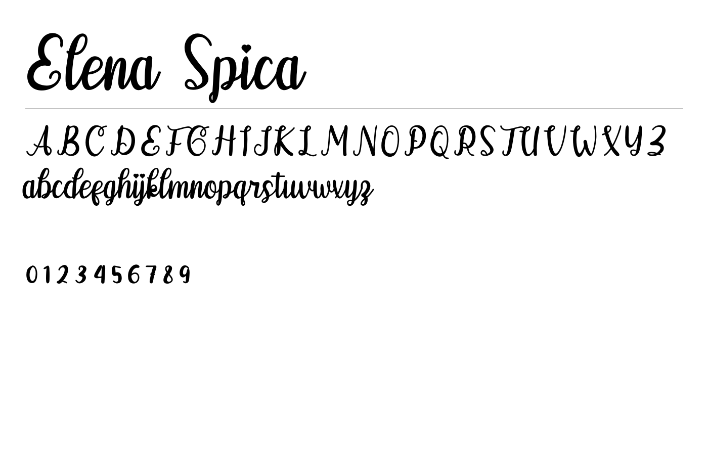 Elena Spica Font preview
