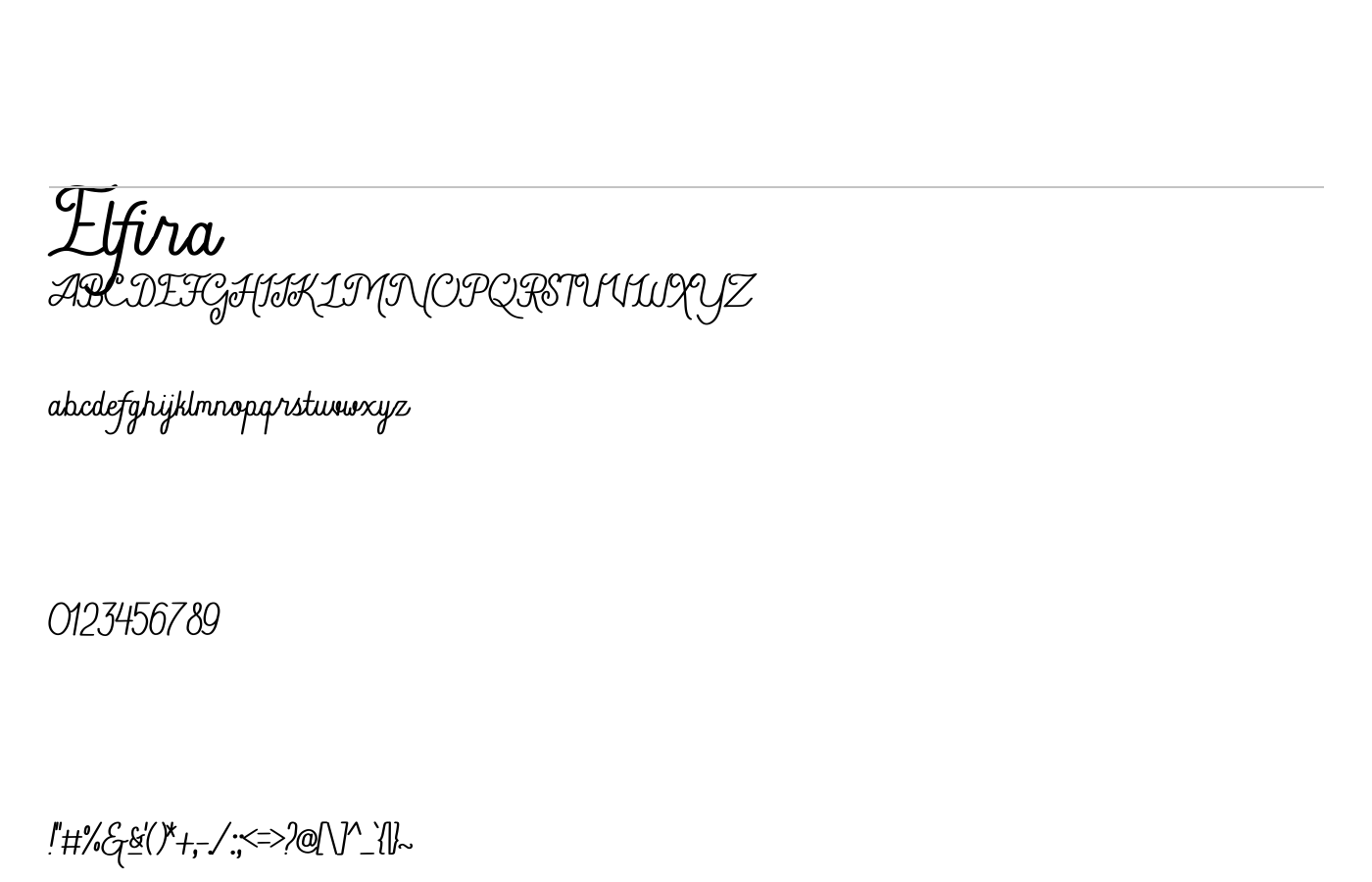 Elfira Font preview