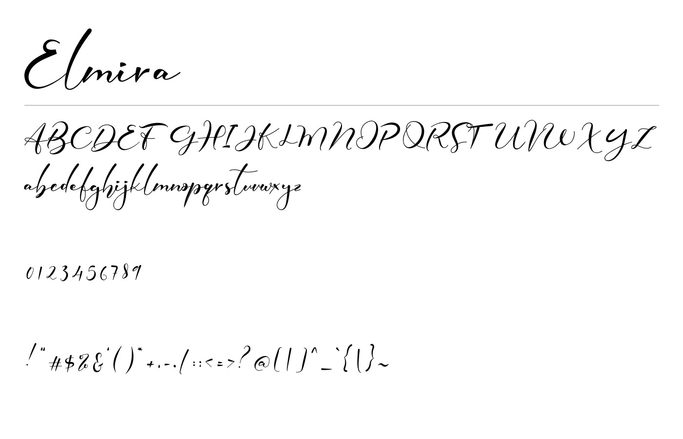 Elmira Script Font preview