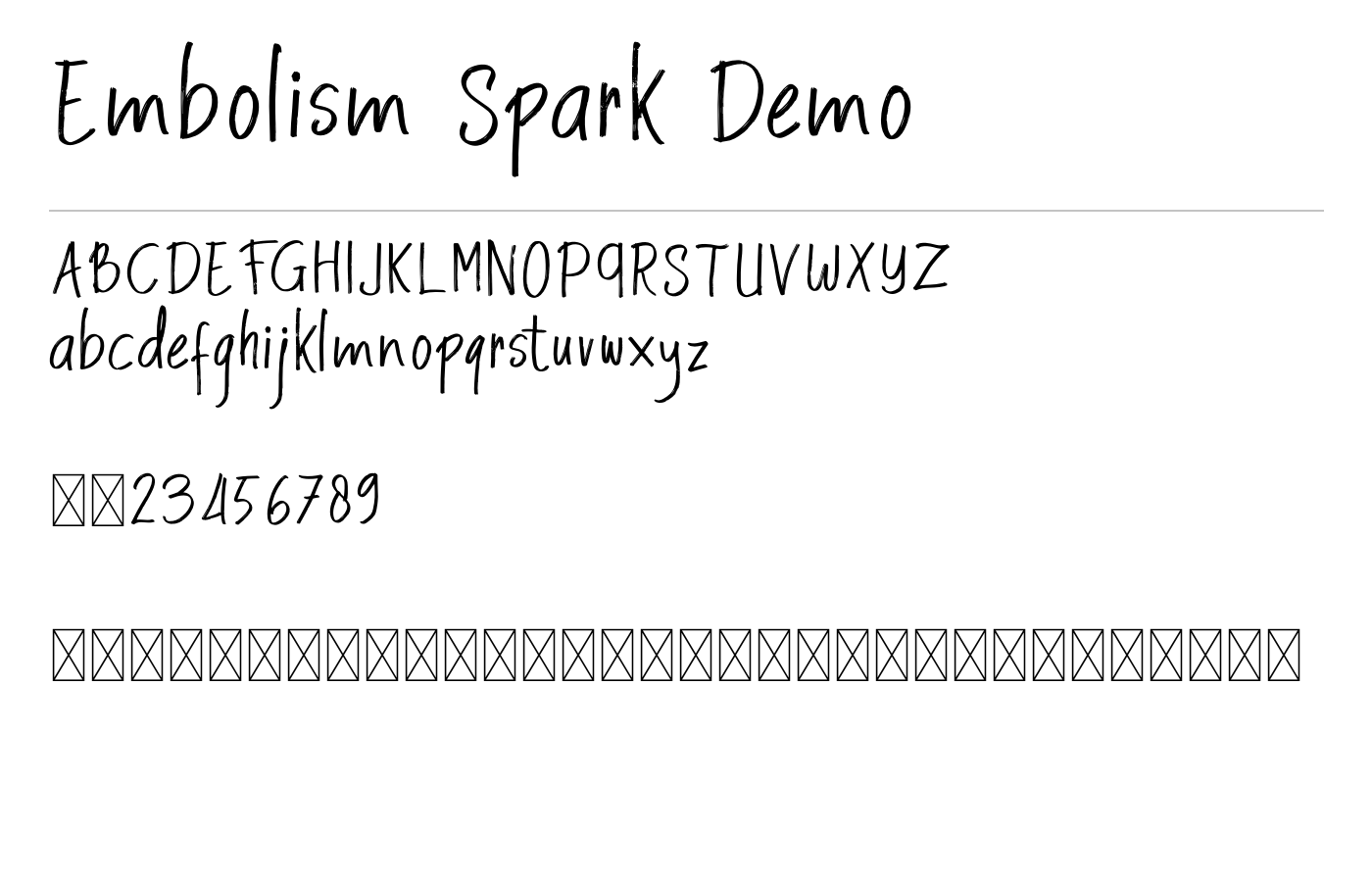 Embolism Spark Font preview