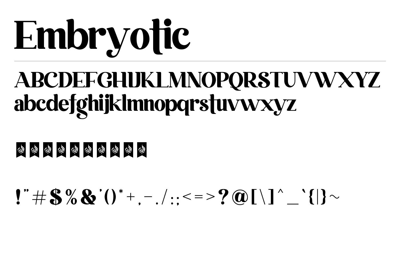 Embryotic Font preview