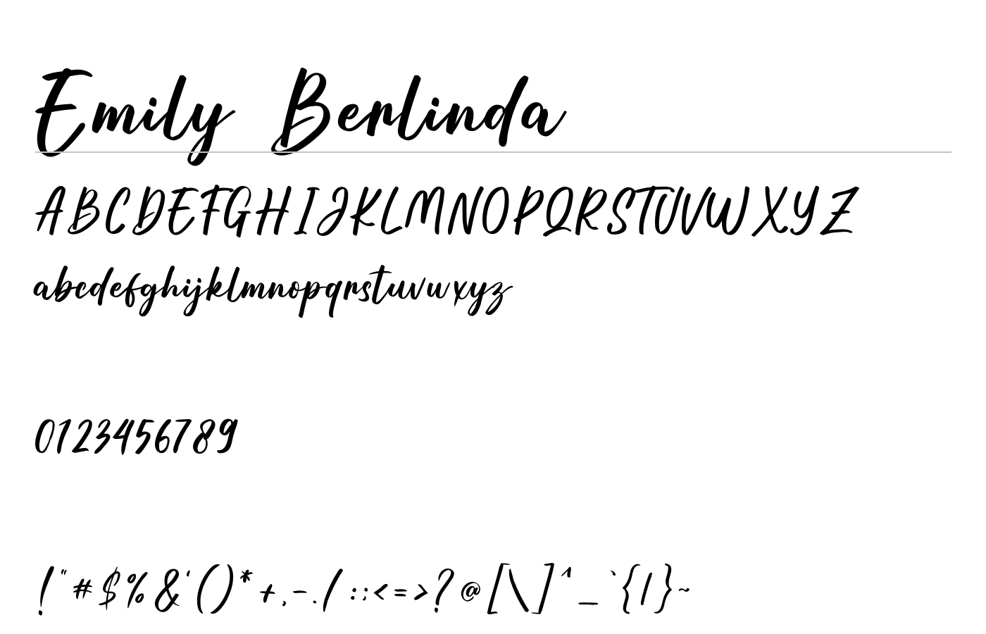Emily Berlinda Font preview