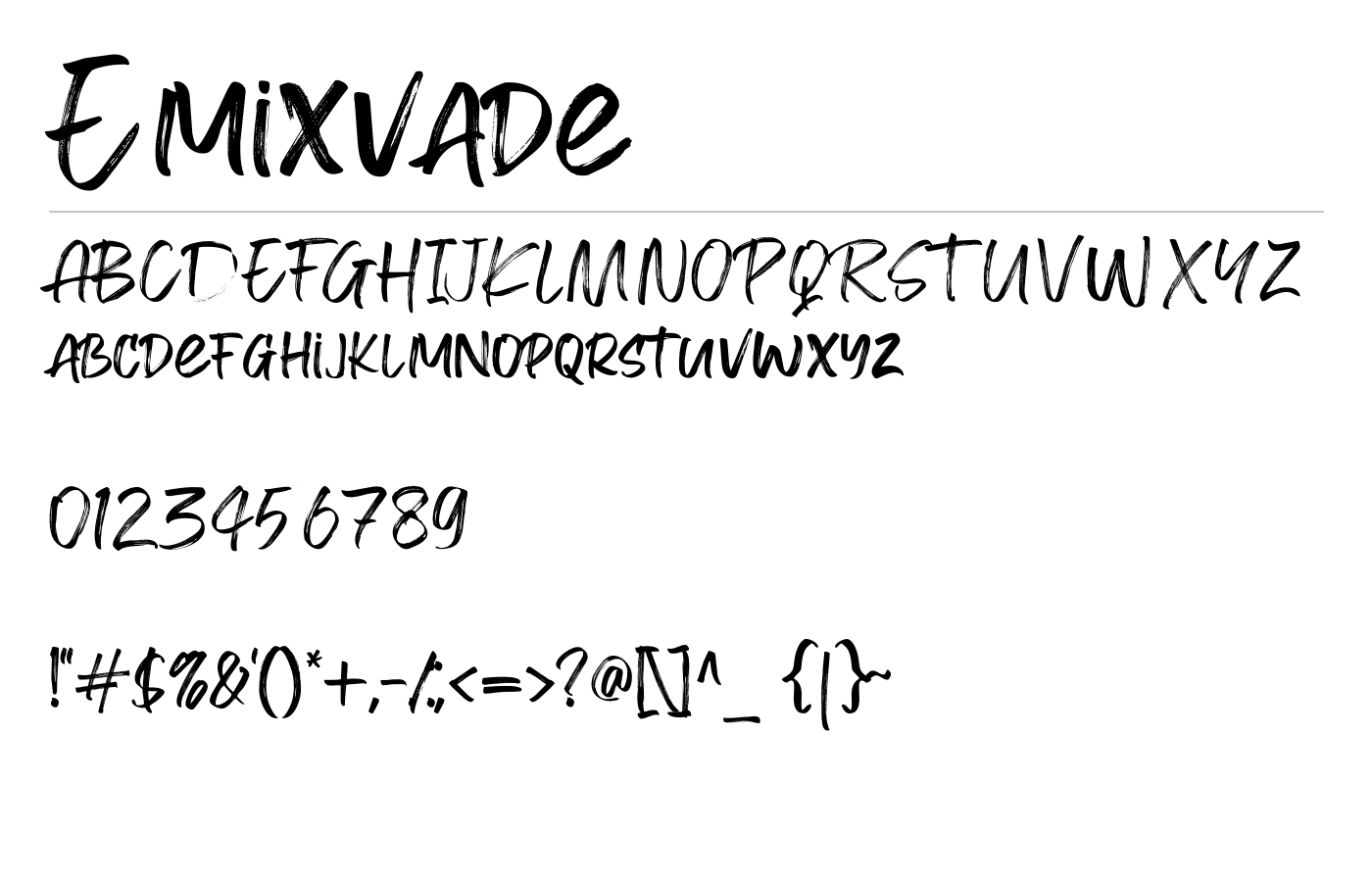 Emixvade Font preview