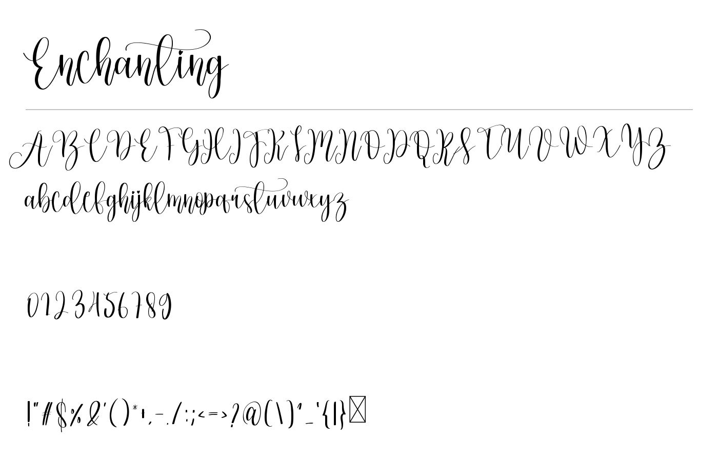 Enchanting Font preview