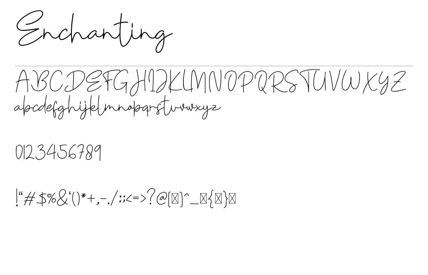 Enchanting Font preview