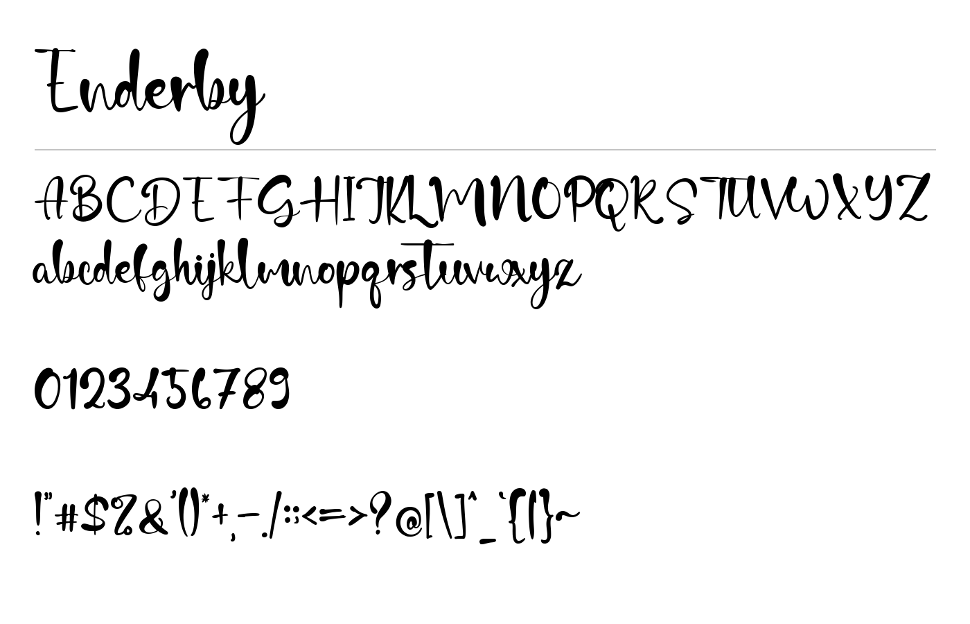 Enderby Font preview