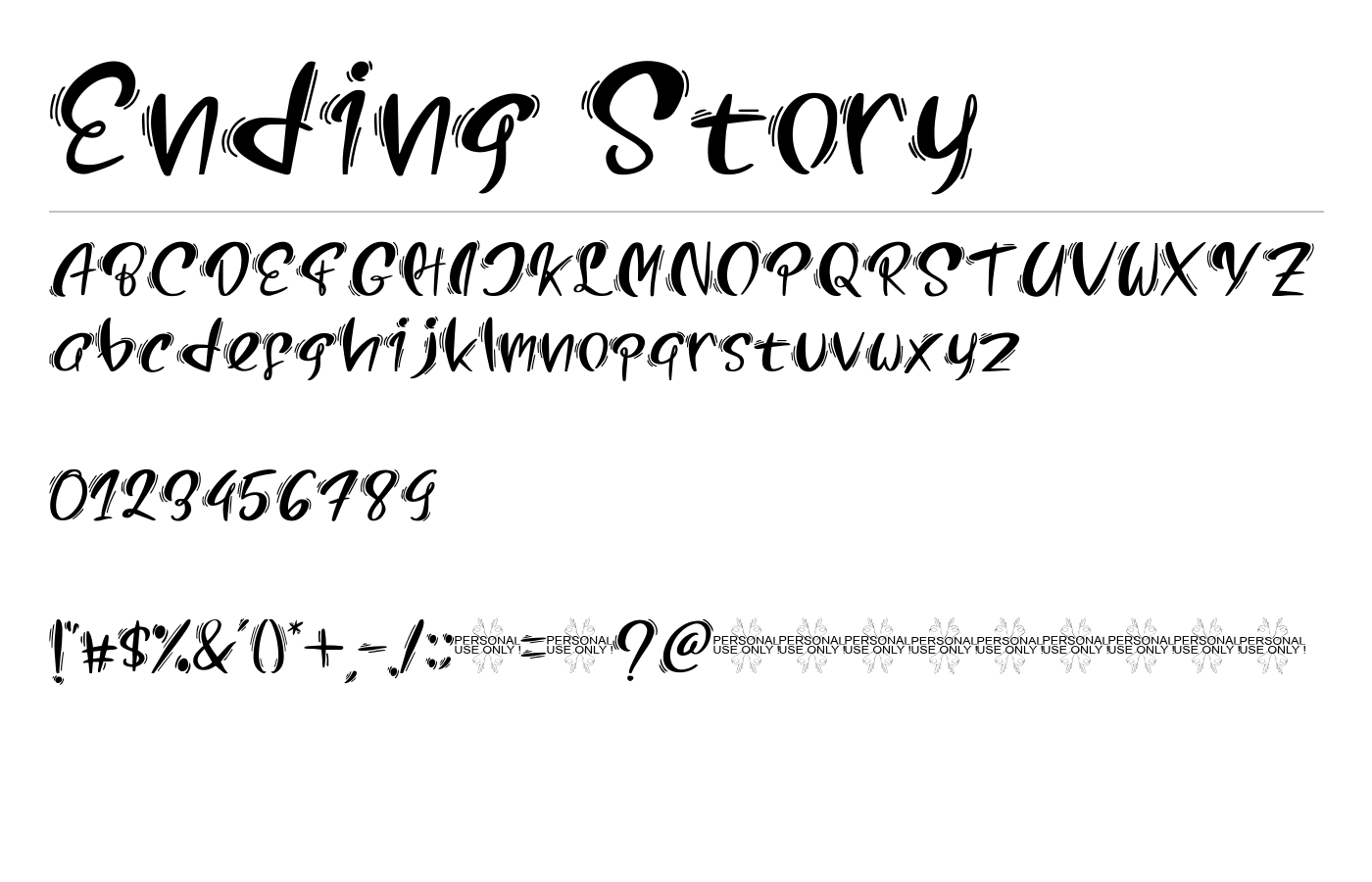 Ending Story Font preview