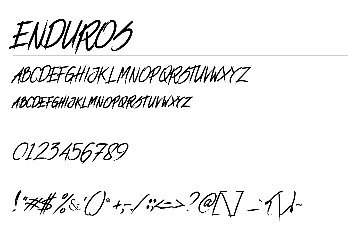 Enduros Font preview