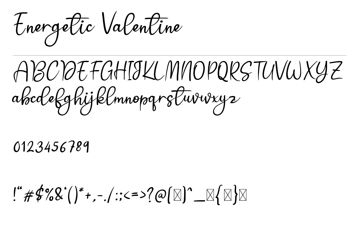 Energetic Valentine Font preview