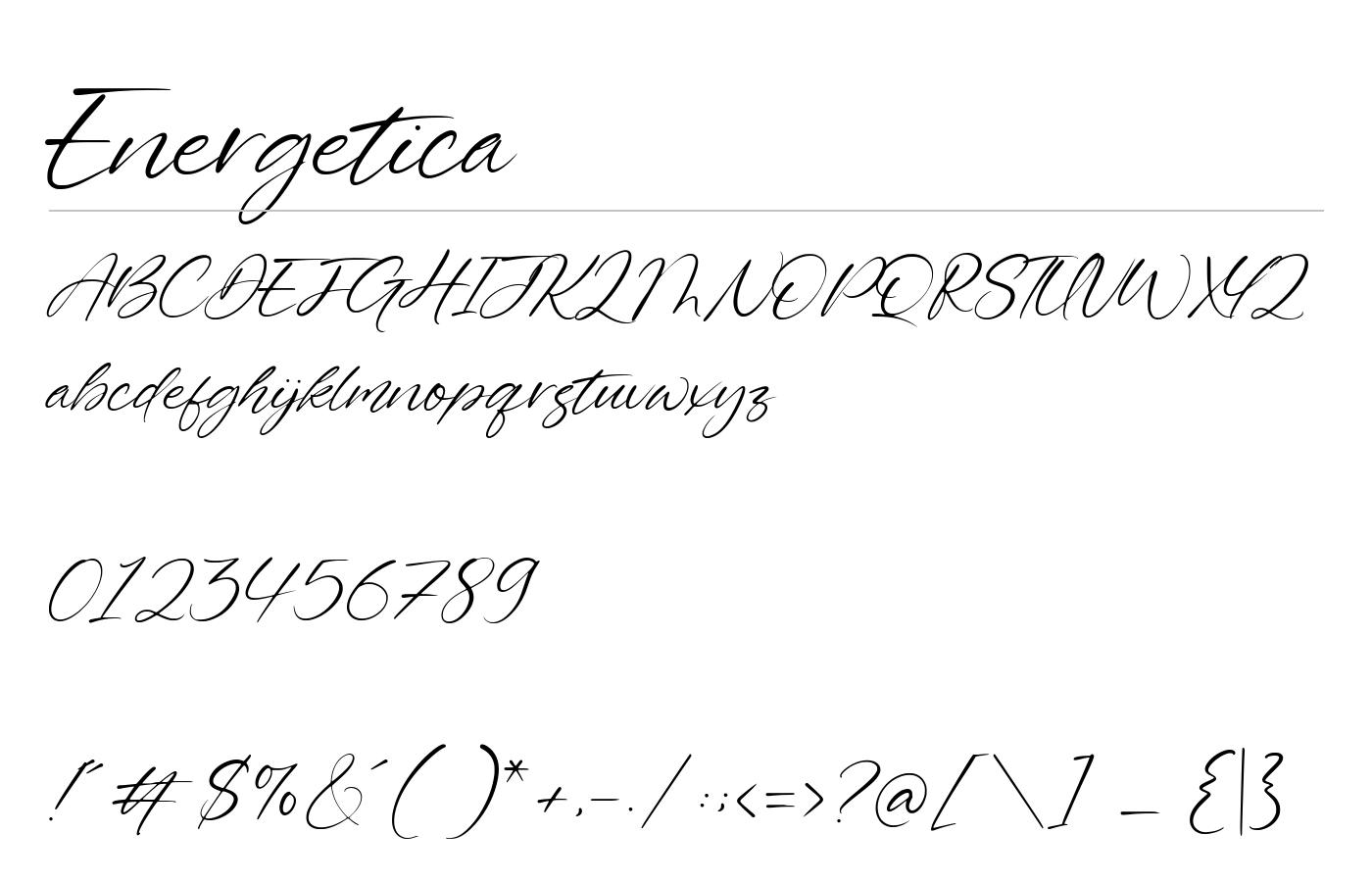 Energetica Font preview
