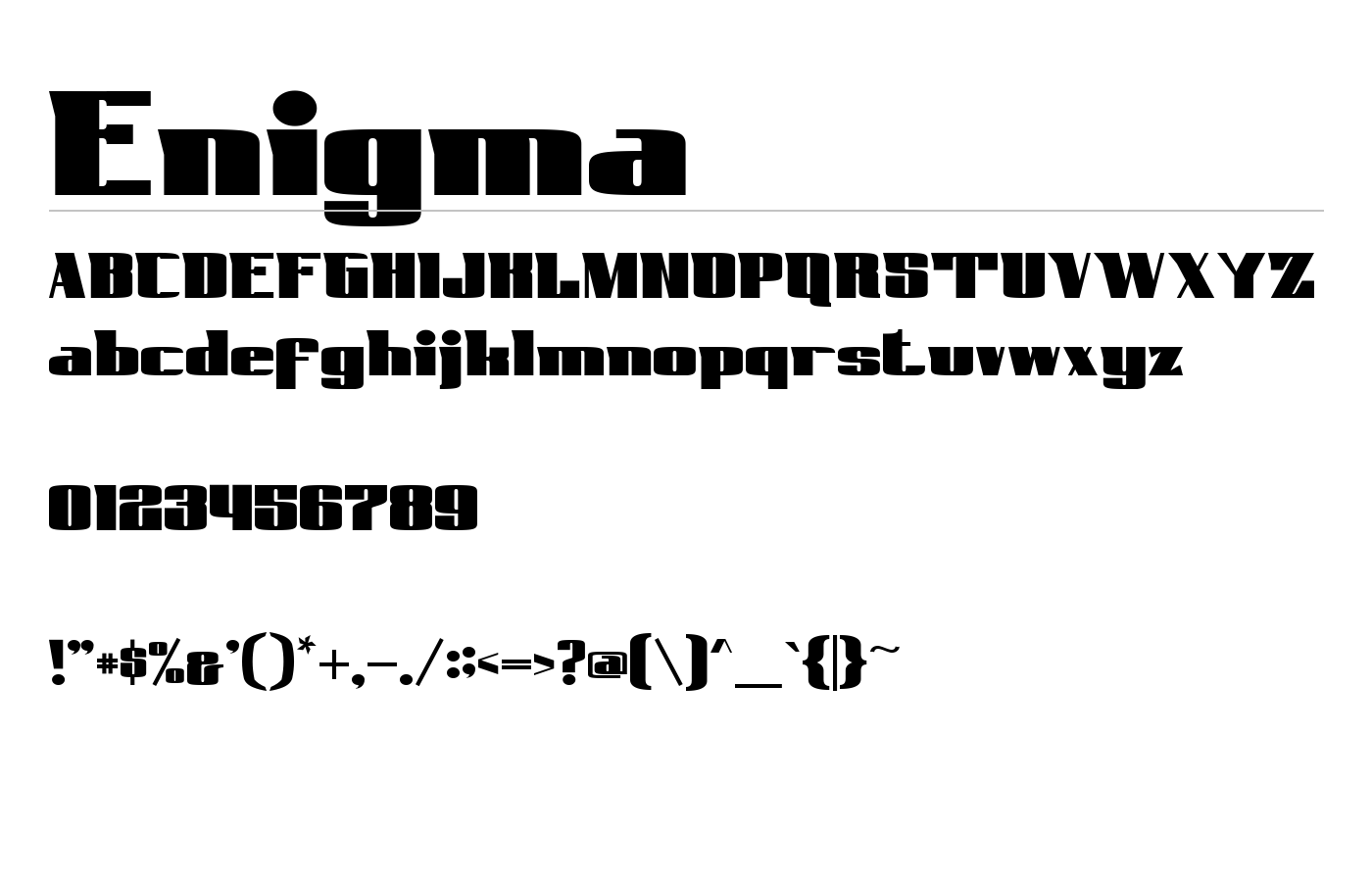 Enigma Font preview