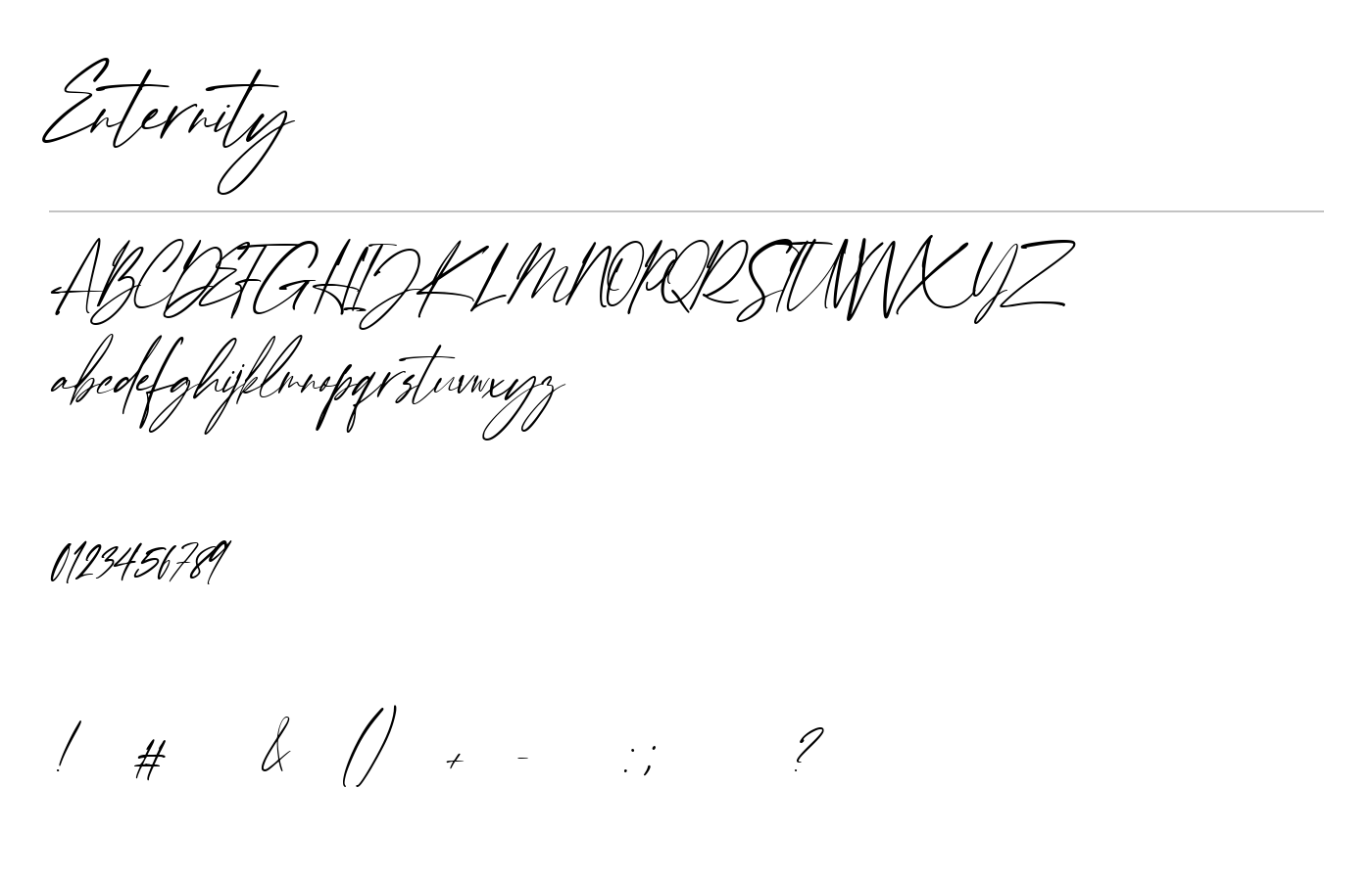 Enternity Font preview