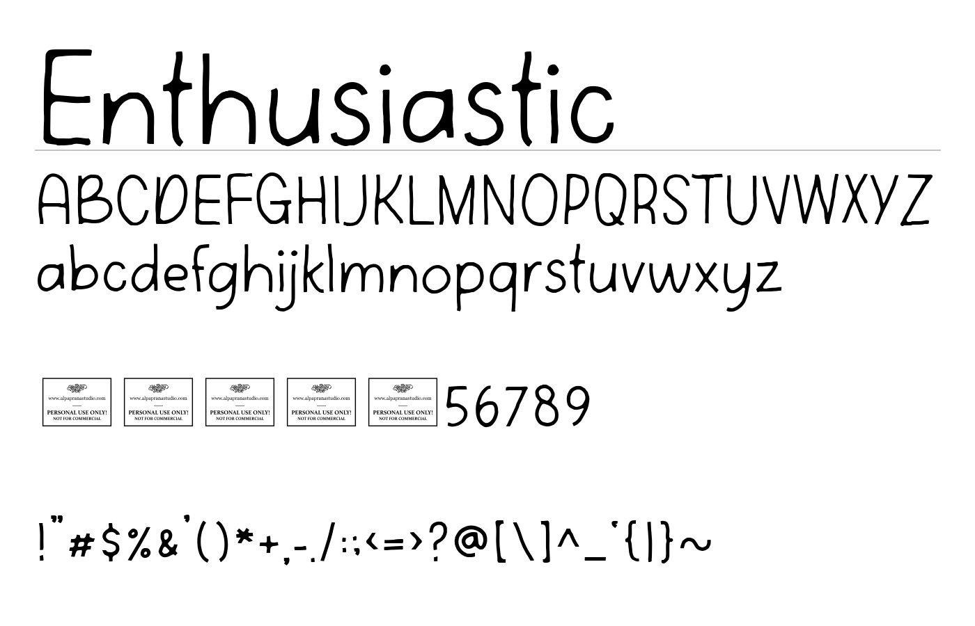 Enthusiastic Font preview