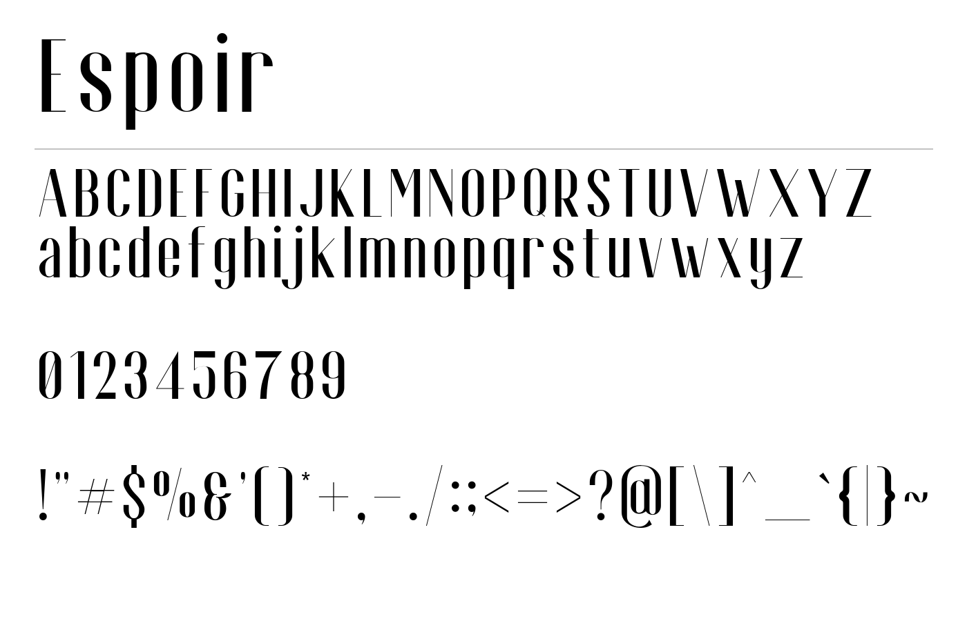 Espoir Font Family preview