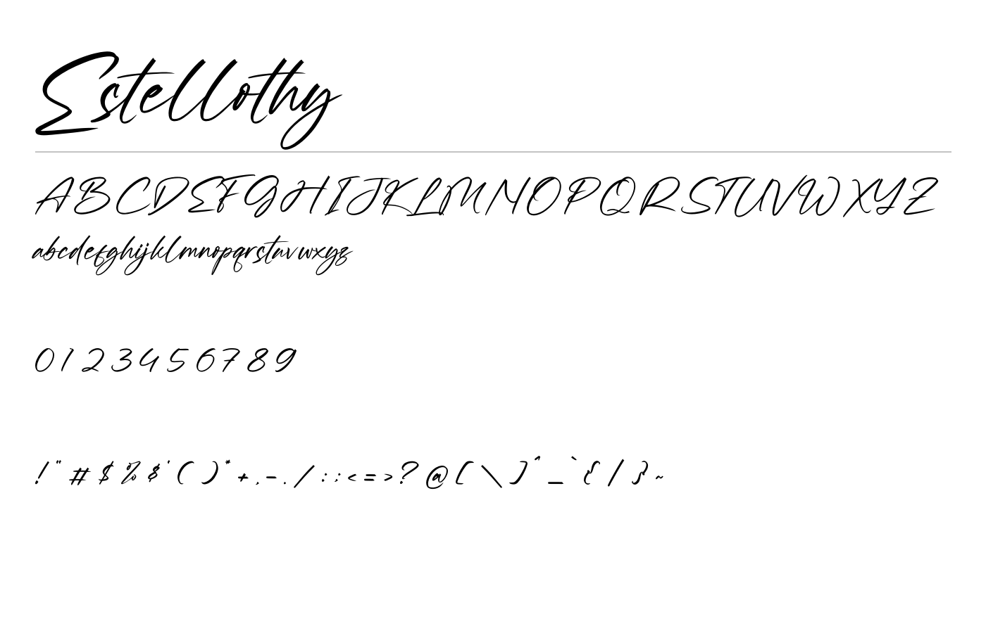 Estellothy Font preview
