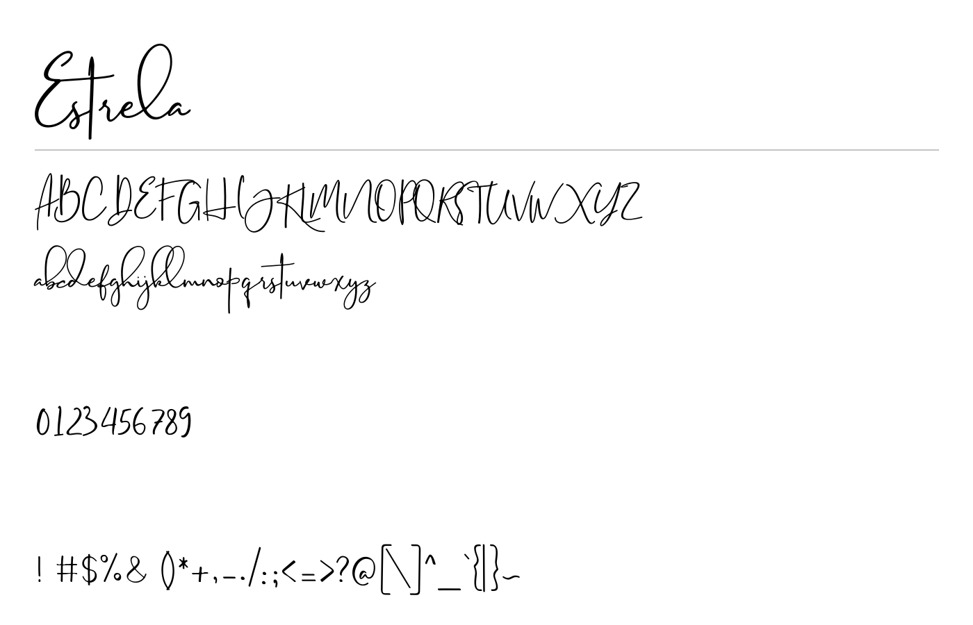 Estrela Luxury Signature Font preview