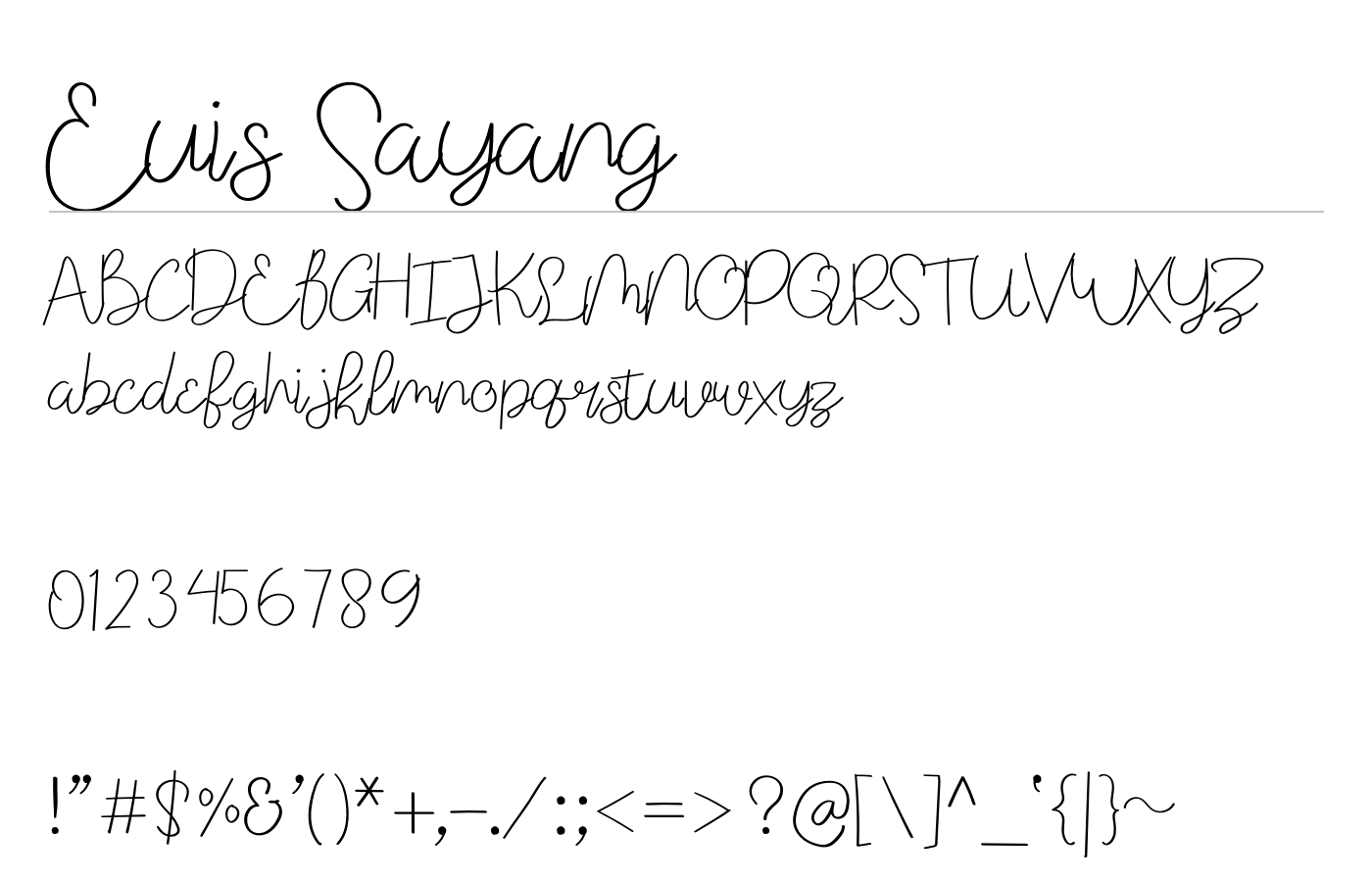 Euis Sayang Font preview