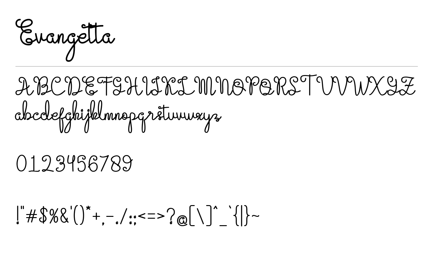 Evangetta Font preview
