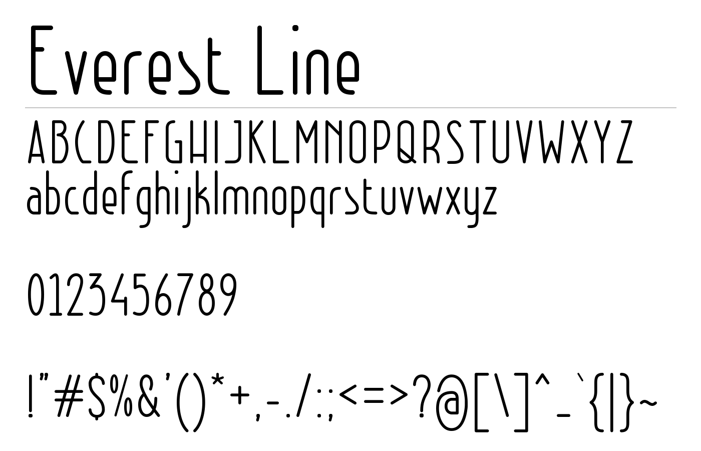 Everest Line Font preview
