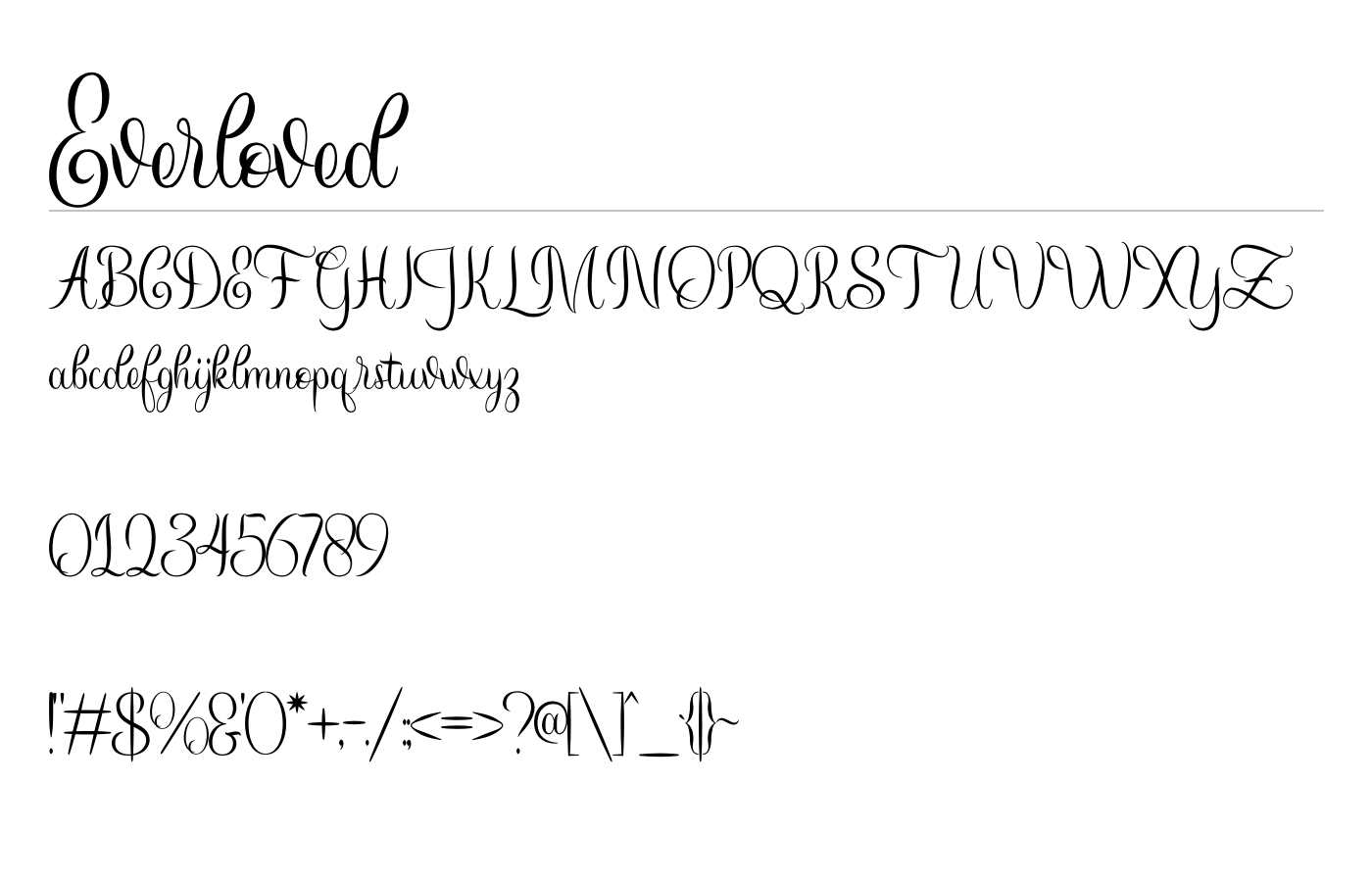 Everloved Font preview