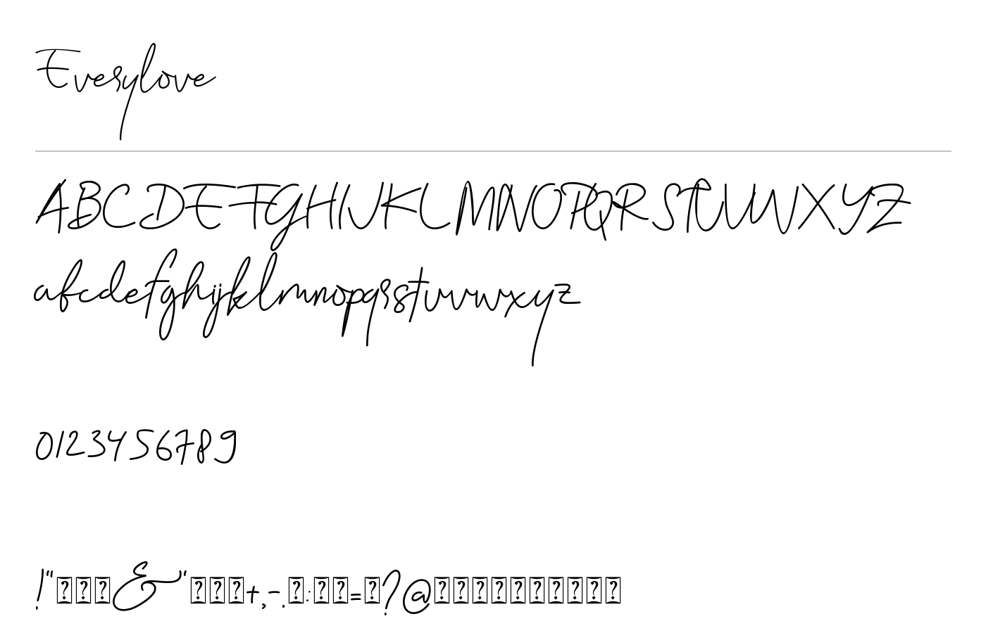Everylove Font preview