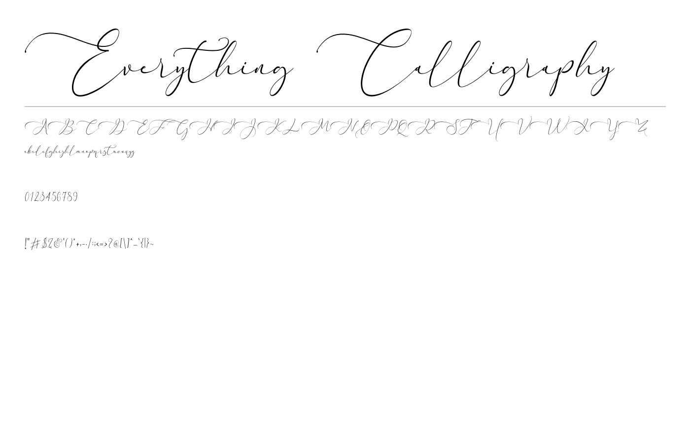 Everything Calligraphy Font preview