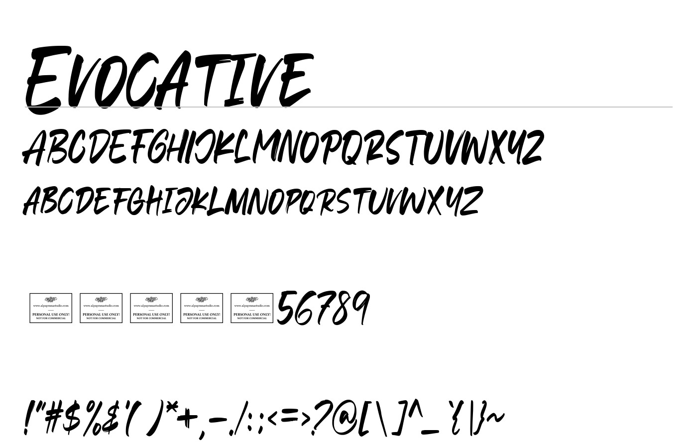Evocative Font preview