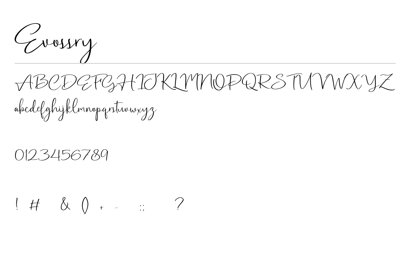 Evossry Elegant Font preview
