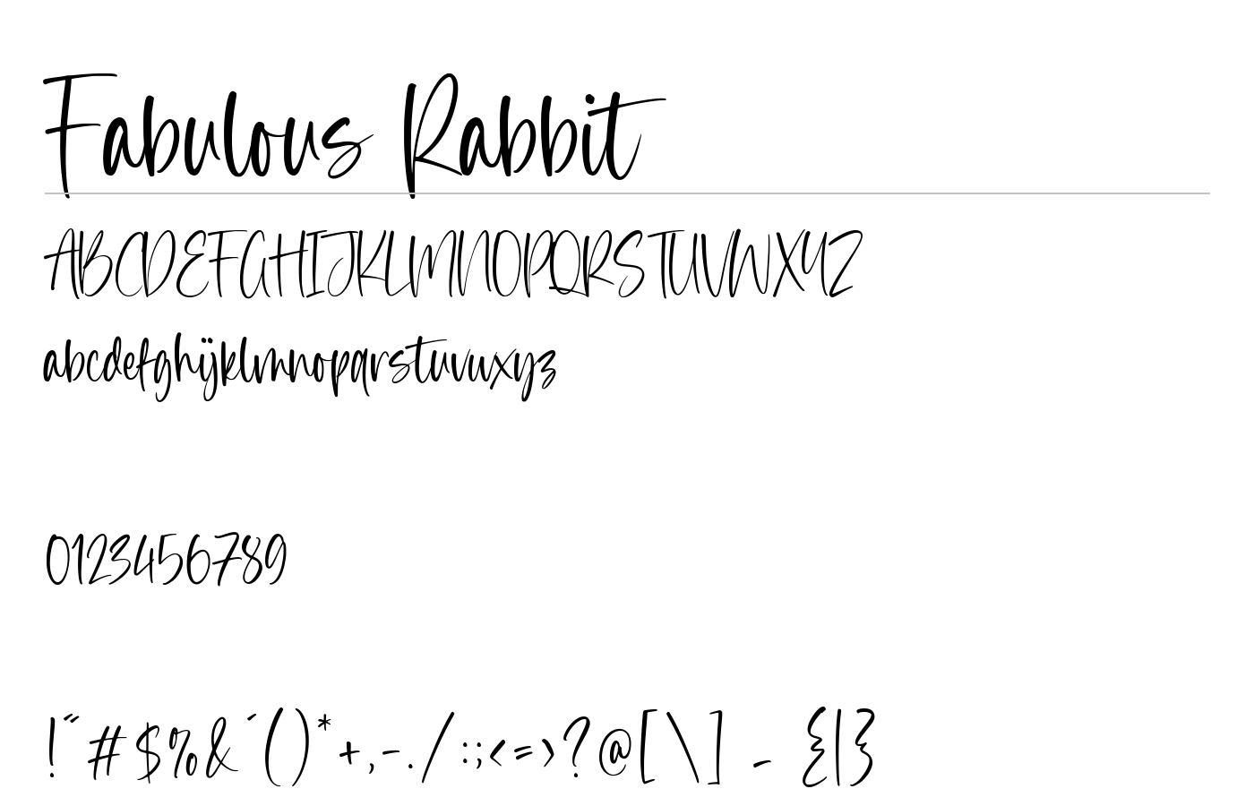 Fabulous Rabbit Font preview