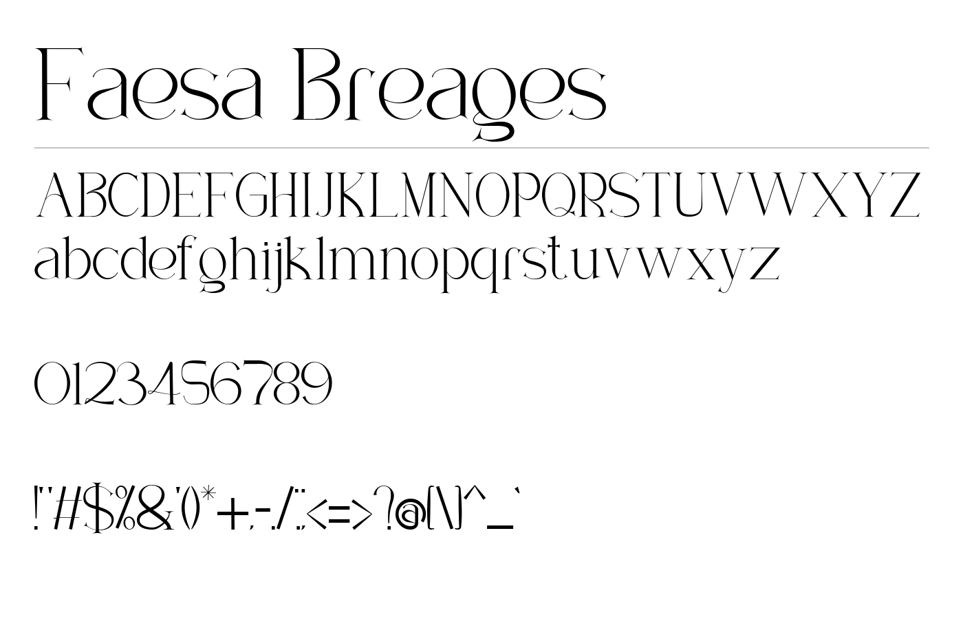 Faesa Breages Font preview