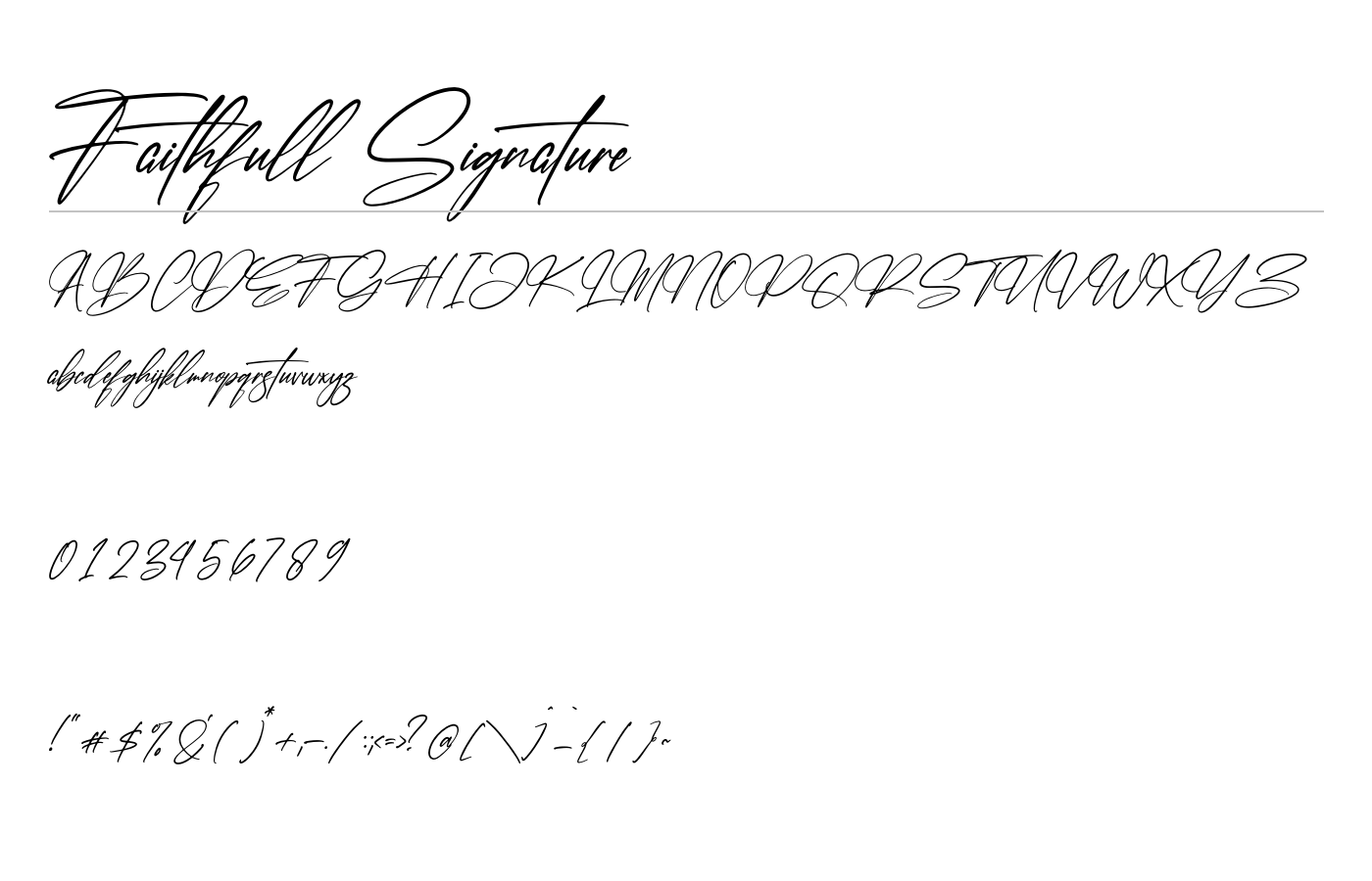 Faithfull Signature Font preview
