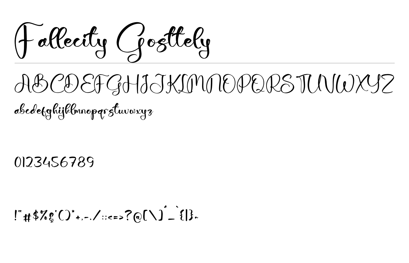 Fallecity Gosttely Font preview