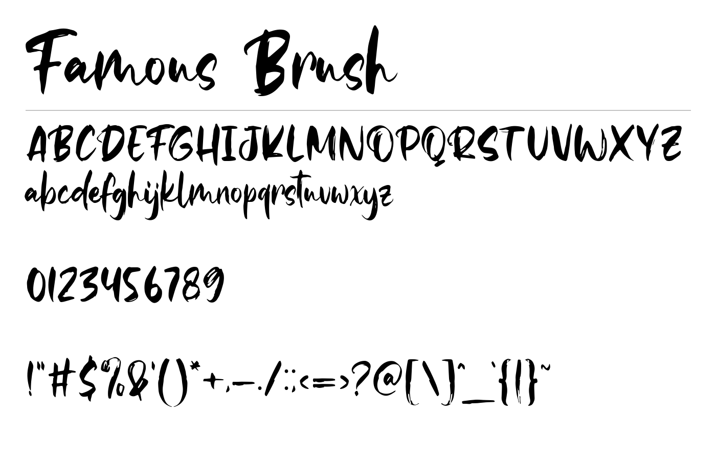 Famous Brush Font preview