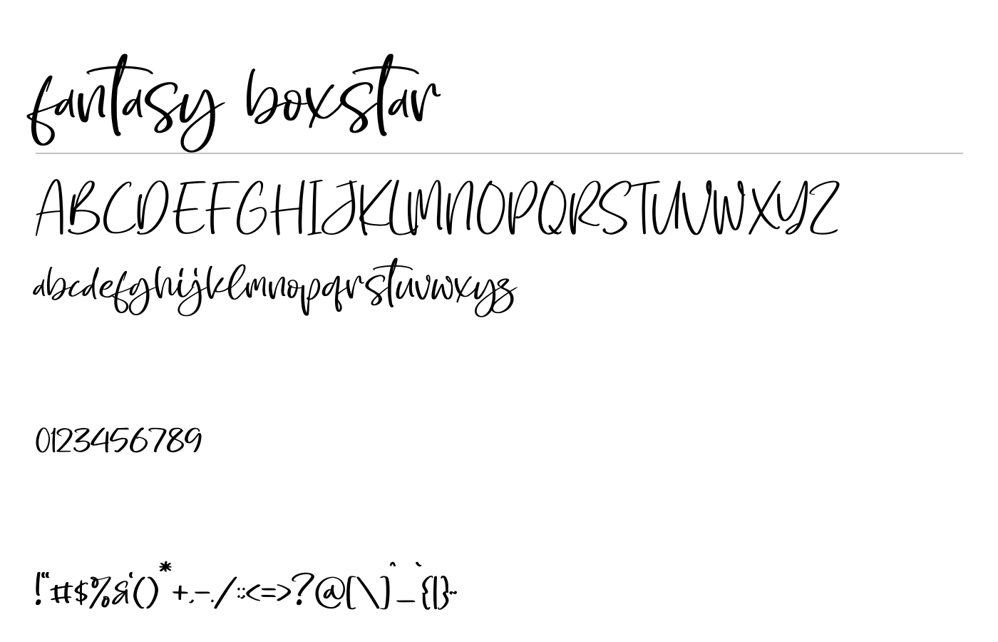 Fantasy Boxstar Font preview